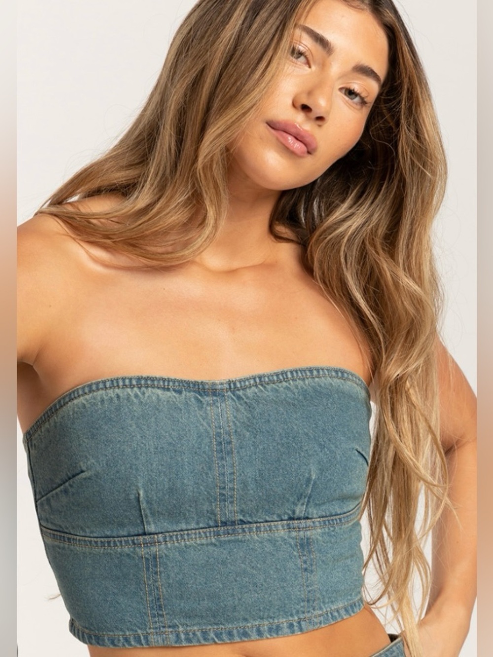 RSQ Denim Tube Top